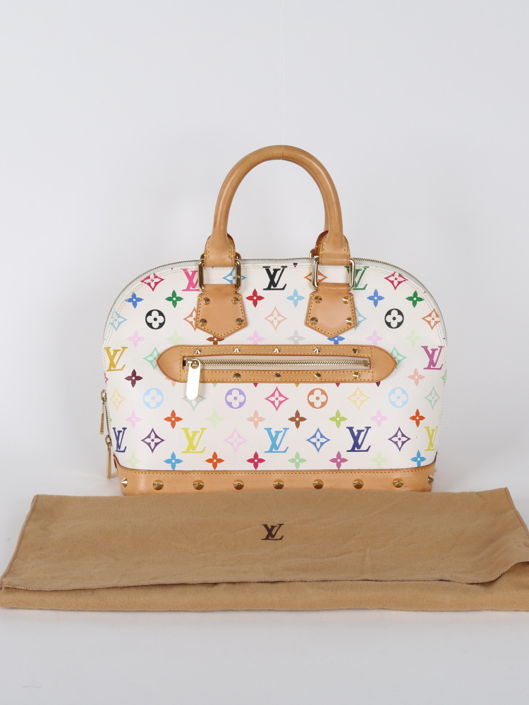 Louis Vuitton Alma PM Monogram Multicolore Canvas Blanc www.luxurybags