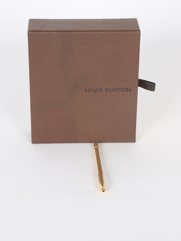 Louis Vuitton Ballpoint Pen Agenda Note Daily Planner Gold Metal GM 11cm