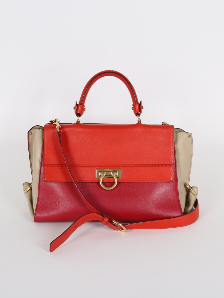 Salvatore Ferragamo Sofia Medium Tricolor Leather www.luxurybags