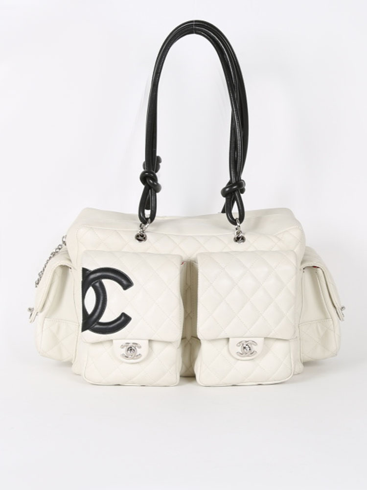 Chanel Cambon Reporter White Leather Bag www.luxurybags