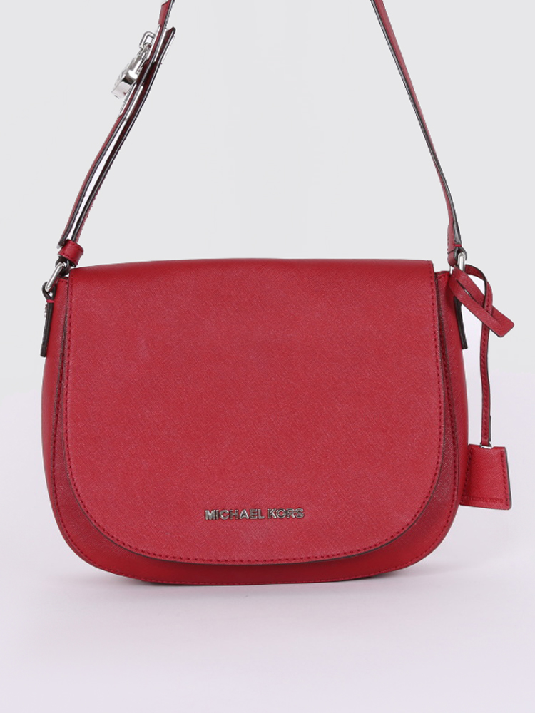 Michael Kors Bedford Saffiano Flap Messenger Burgundy www.luxurybags