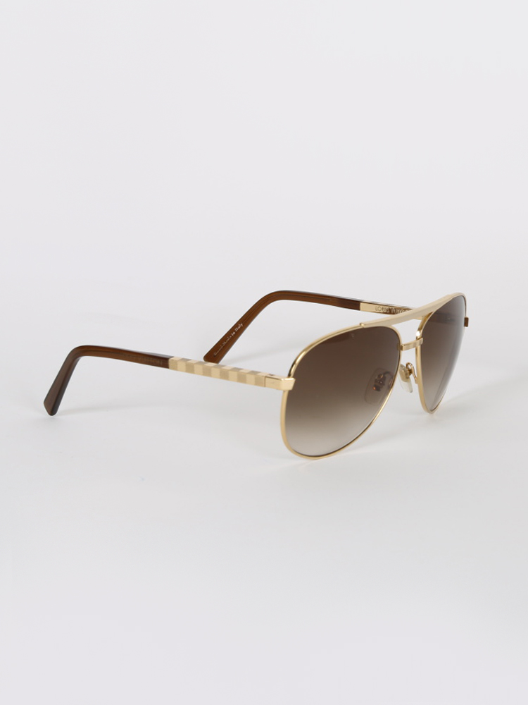 Louis Vuitton Attitude Pilote Aviator Sunglasses Metal Gold 5596959
