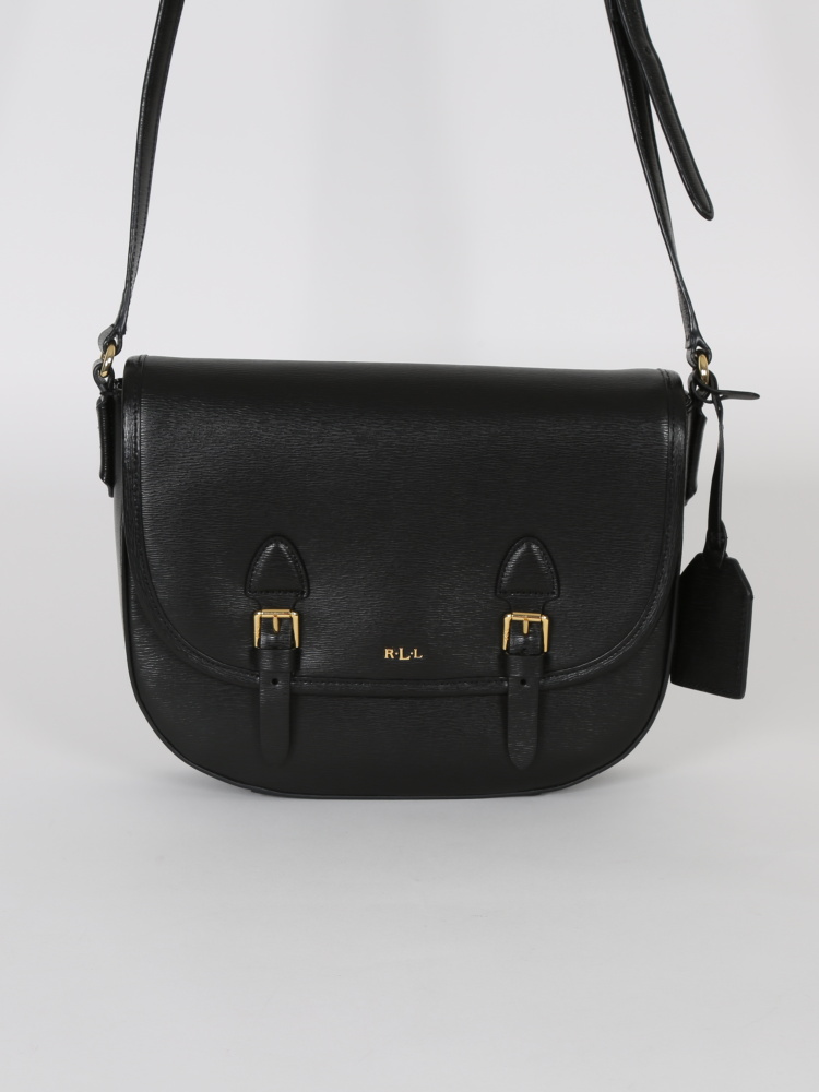 Ralph Lauren Tate Black Saffiano Messenger www.luxurybags