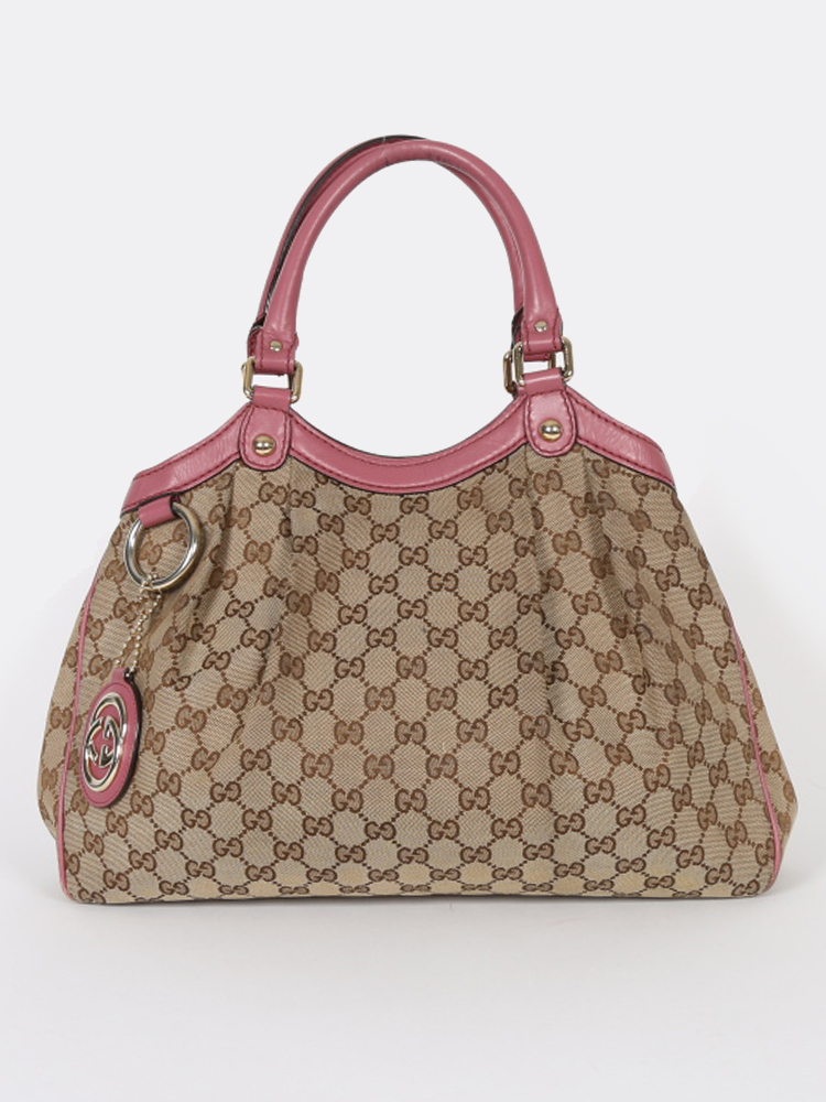 Gucci Sukey Original GG Canvas Pink Tote Medium www.luxurybags