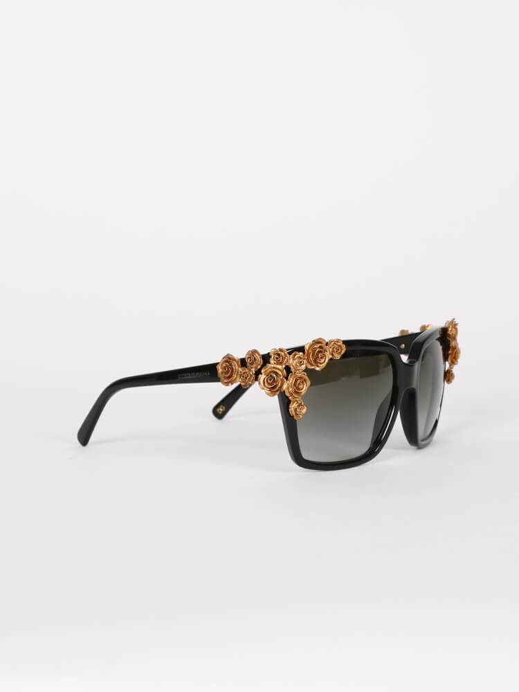 Black sunglasses with gold online