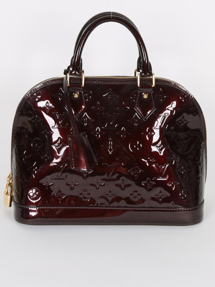 Louis Vuitton Alma PM Monogram Vernis Leather Amarante www.luxurybags