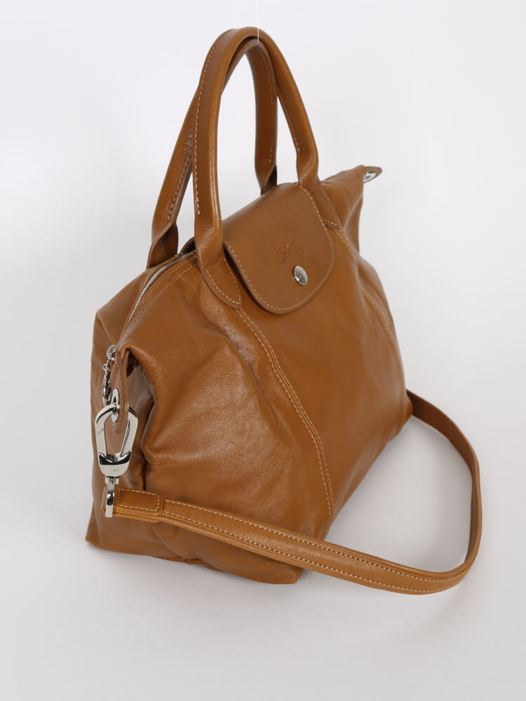 Leather handbag Longchamp Camel in Leather - 37153673