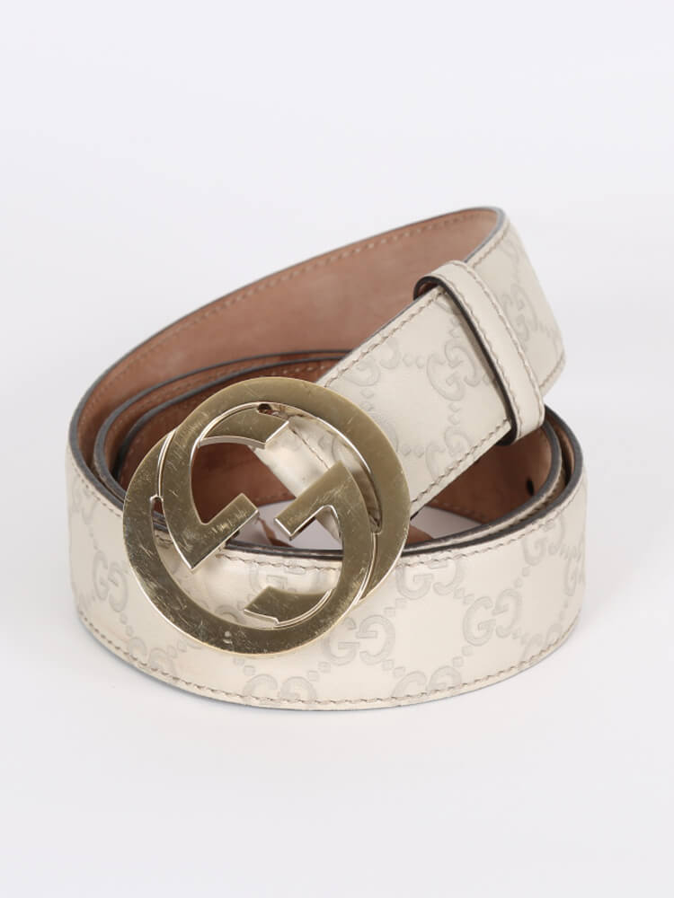 gucci belt ivory