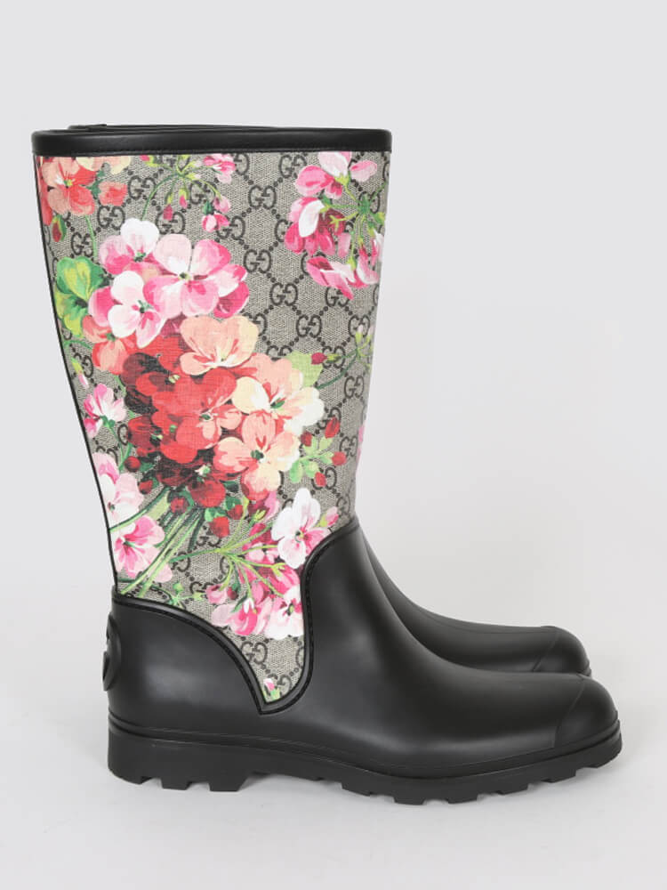 gucci floral rain boots