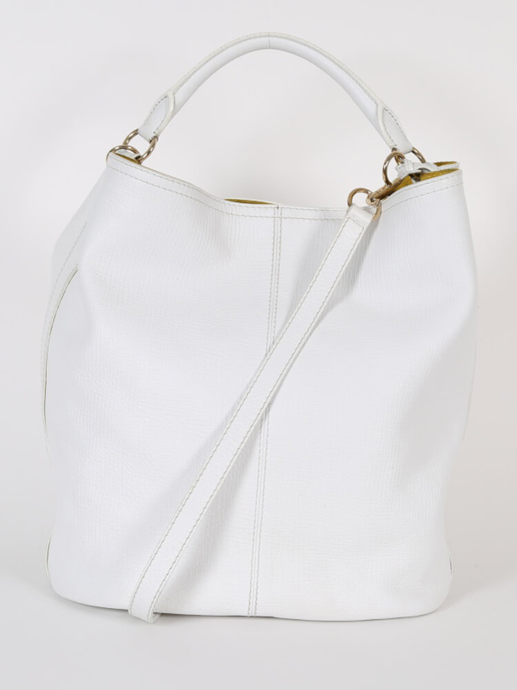 White hobo bag leather sale