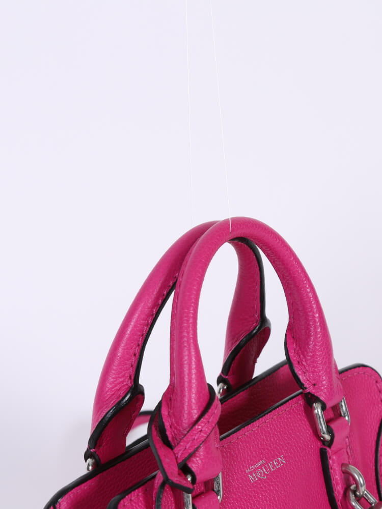 Alexander McQueen Mini Padlock Leather Crossbody Pink www.luxurybags