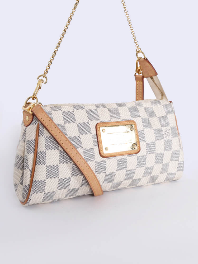 LOUIS VUITTON Damier Azur Eva Clutch Crossbody Bag