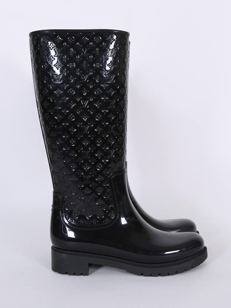 Louis Vuitton Monogramm Gummi Spritzregen Stiefel Schuhe Damen 37