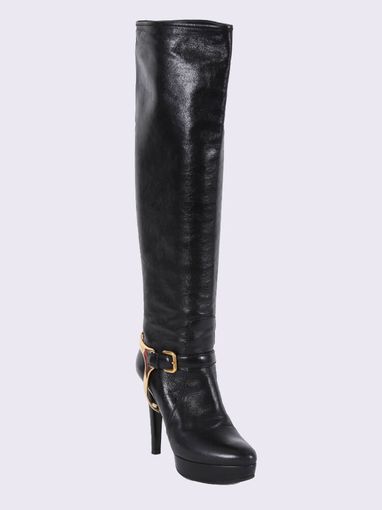 prada leather knee high boots