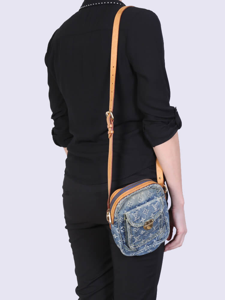 Louis-Vuitton-Monogram-Denim-Camera-Bag-Shoulder-Bag-Blue