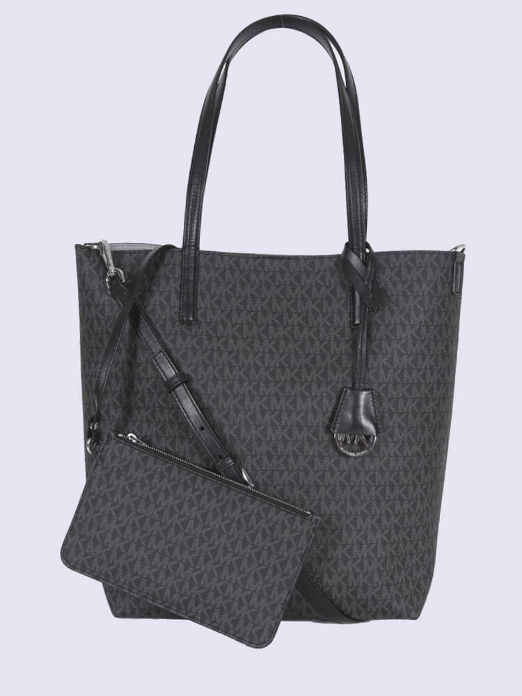 Michael kors signature tote black sale