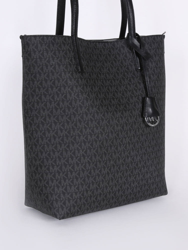 Michael Kors Hayley Large Signature Coated Canvas Tote Black www.luxurybags