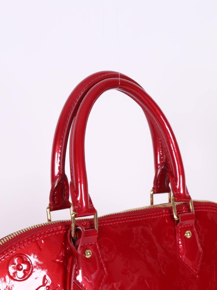 LOUIS VUITTON Louis Vuitton Alma GM Handbag M93596 Vernis Pomme D'Amour Red  MI2079 Women's