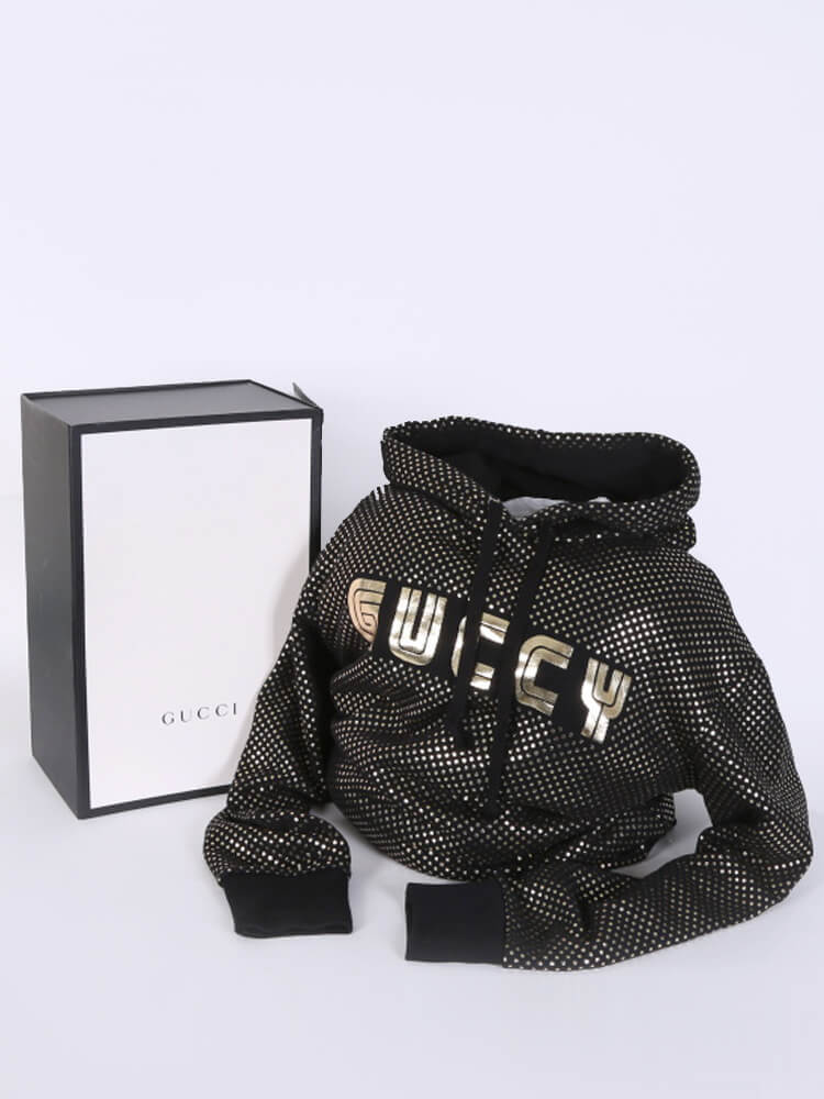 Black and gold gucci hoodie online