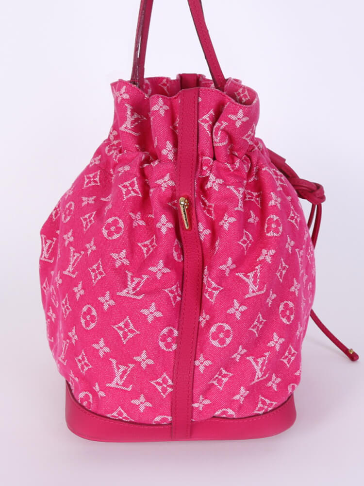 LOUIS VUITTON Dames Noefull Bag Denim aus Jeansstoff in Rosa / Pink