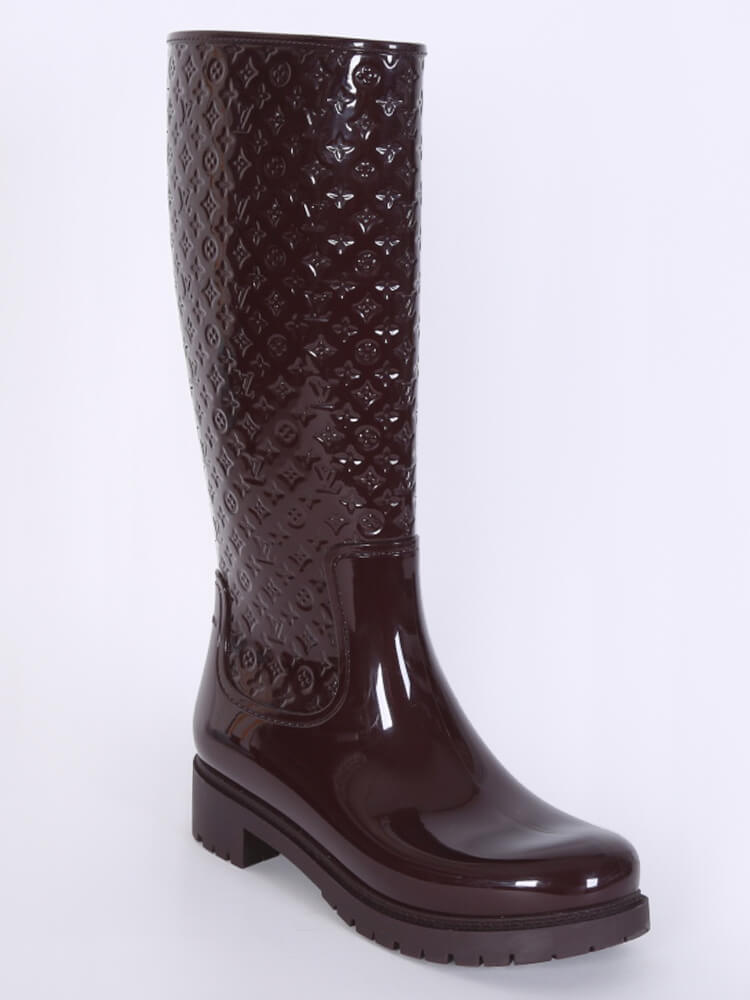 Louis Vuitton Black Monogram Rubber Splash Rain Boots Size 4.5/35