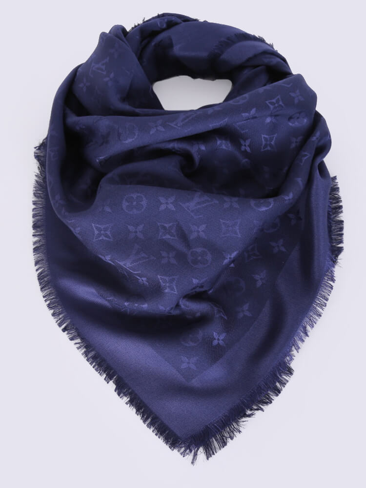 Louis Vuitton Monogram Shawl Bleu_nuit Scarf Dark Blue, Tradesy