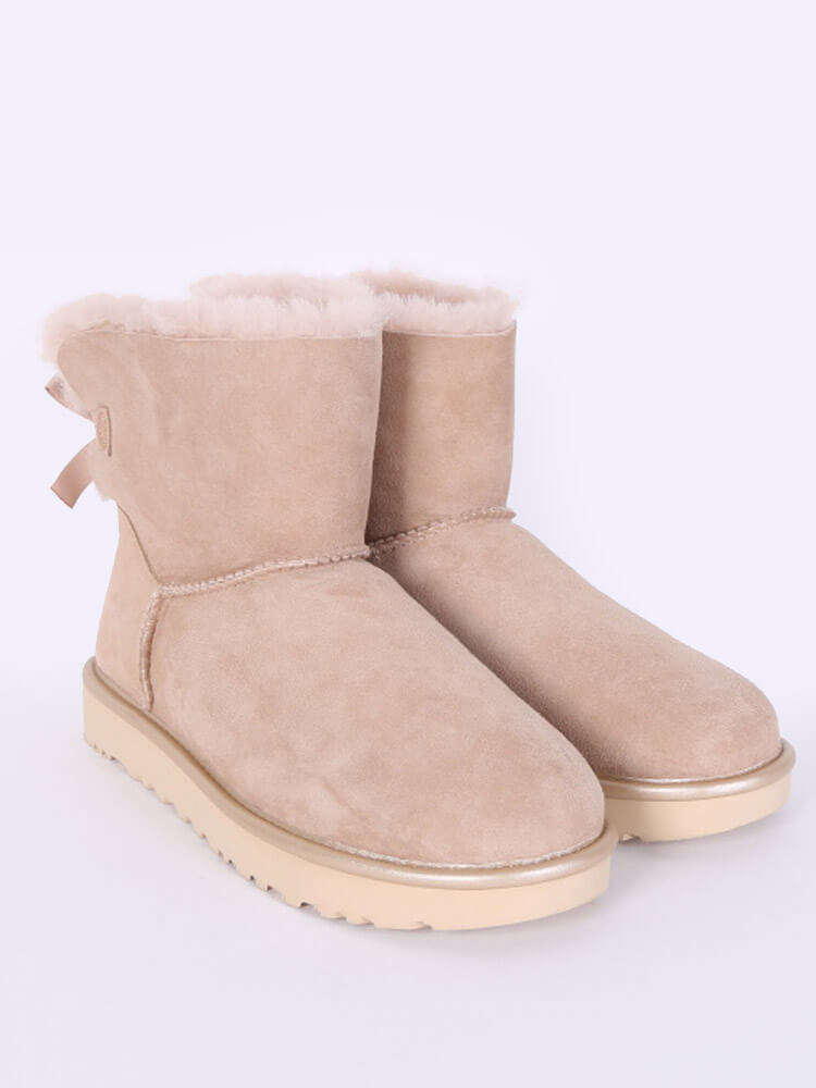 ugg mini bailey bow metallic dusk