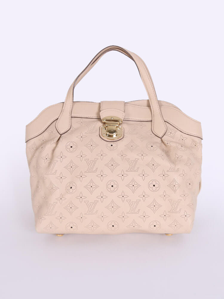 Louis Vuitton Cirrus PM Handbag Bag Monogram Mahina Leather Taupe