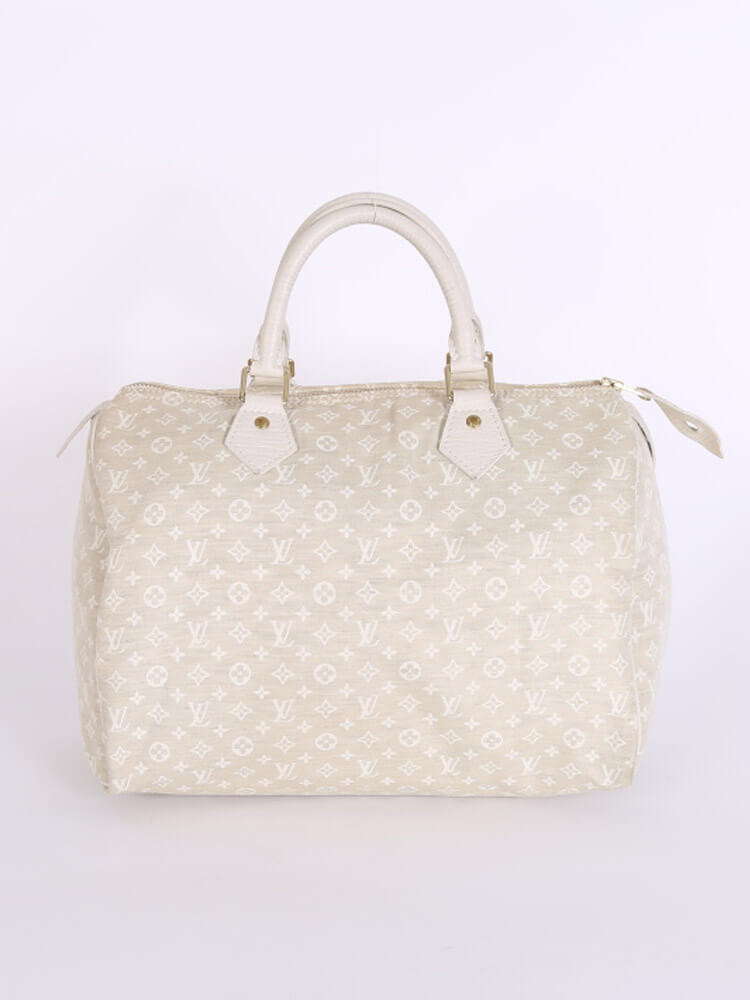 Louis Vuitton Louis Vuitton Speedy 30 White Dune Mini Lin Monogram