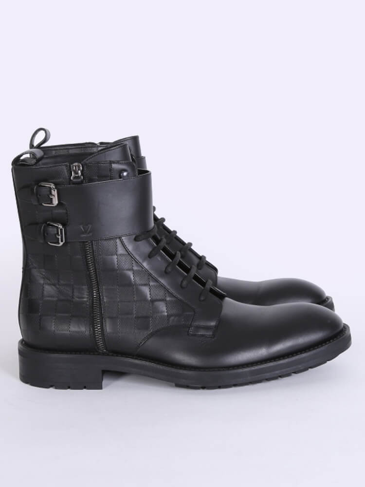 Faux Leather Louis Vuitton Black Men's Long Boots