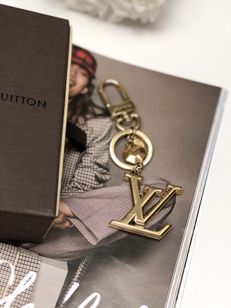 Louis Vuitton Gold Metal LV Facettes Bag Charm, myGemma