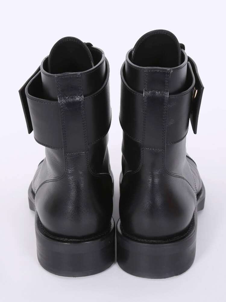 LOUIS VUITTON Calfskin Wonderland Ranger Flowers Boots 37.5 Black