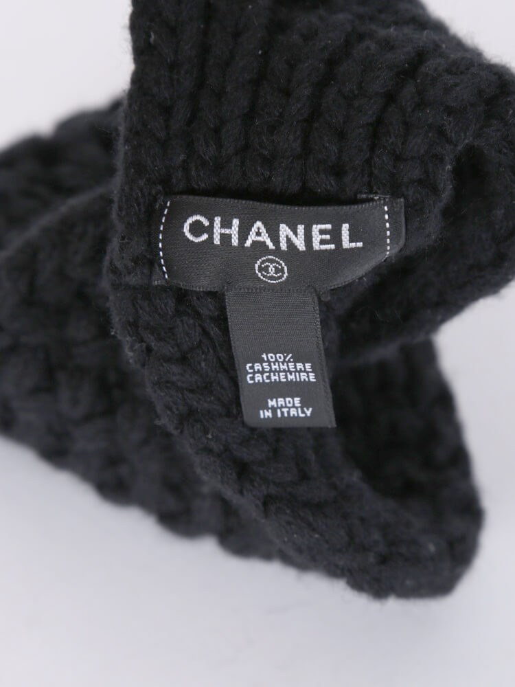 Chanel Cashmere Knit Gloves and Headband Set - Black Winter Accessories,  Accessories - CHA845546