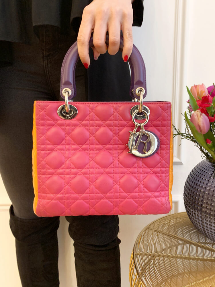 Lady dior medium lambskin sale