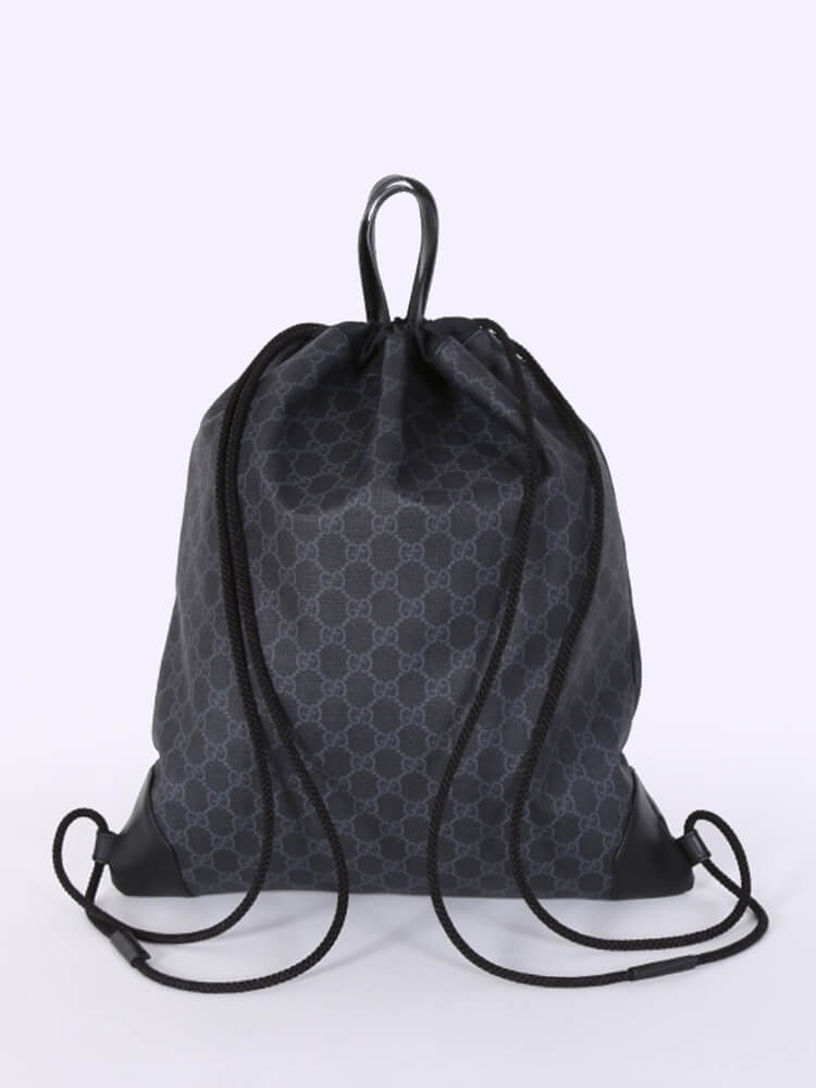 Gucci Draw String GG Supreme Backpack www.luxurybags