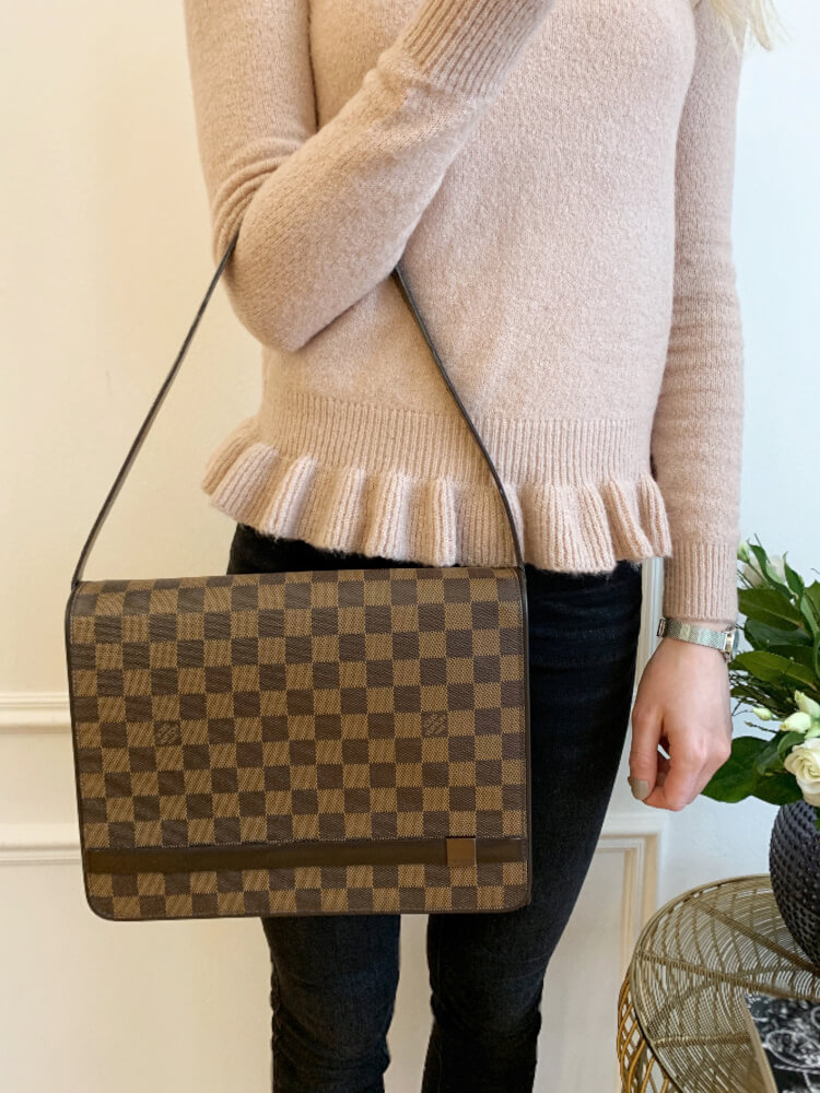 Louis Vuitton Tribeca Damier Ebene Canvas Shoulder Bag www.luxurybags