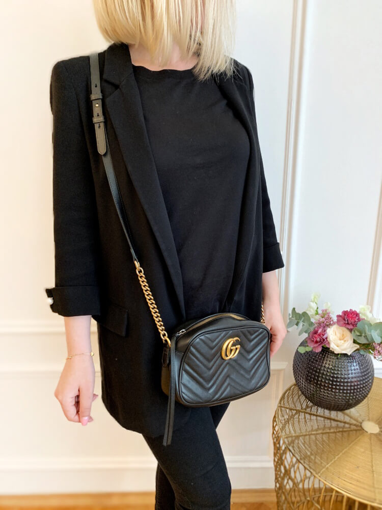 Gucci GG Marmont Small Matelasse Shoulder Bag Black www.luxurybags