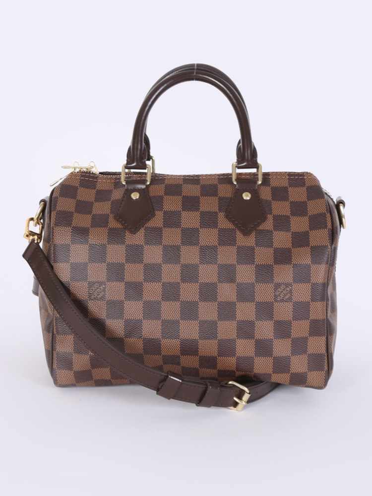 Louis Vuitton Speedy 25 Bandouliere Damier Canvas Ebene www.luxurybags