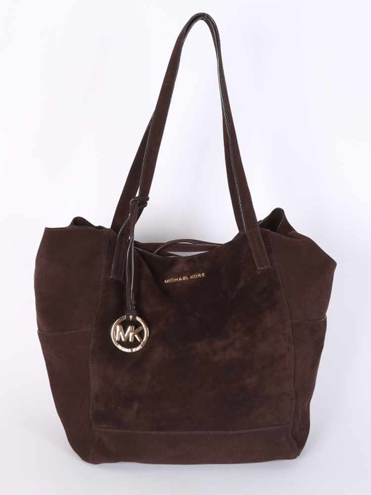 Michael Kors Ashbury Large Suede Grab Shoulder Bag Brown www.luxurybags