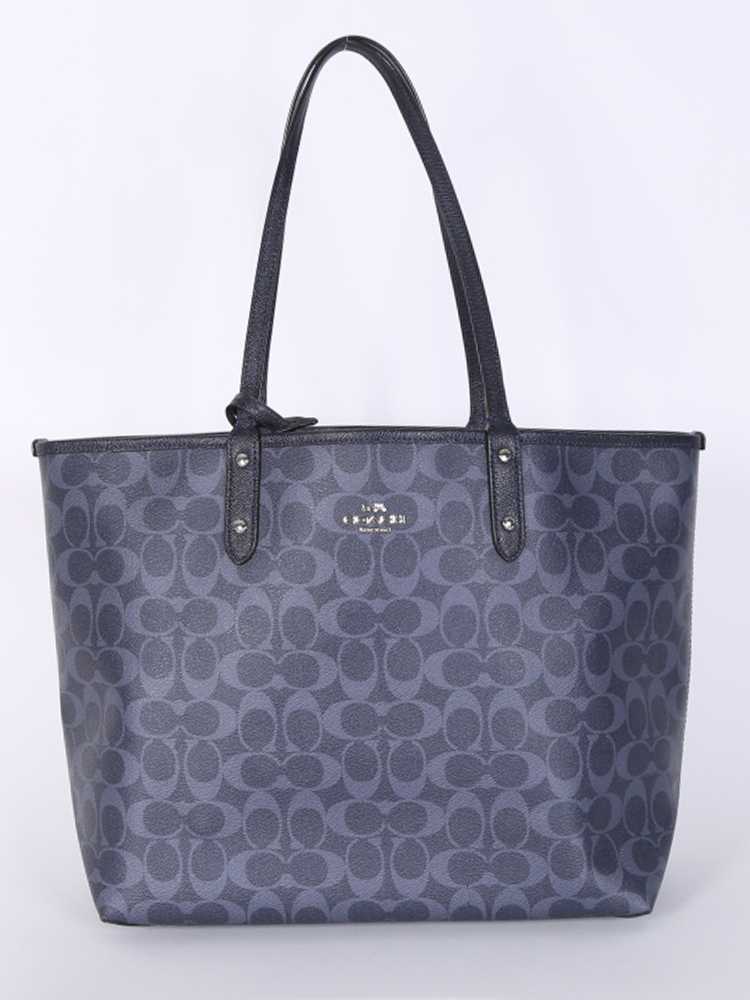 Coach City Signature Reversible Coated Canvas Tote Dark Blue www.luxurybags