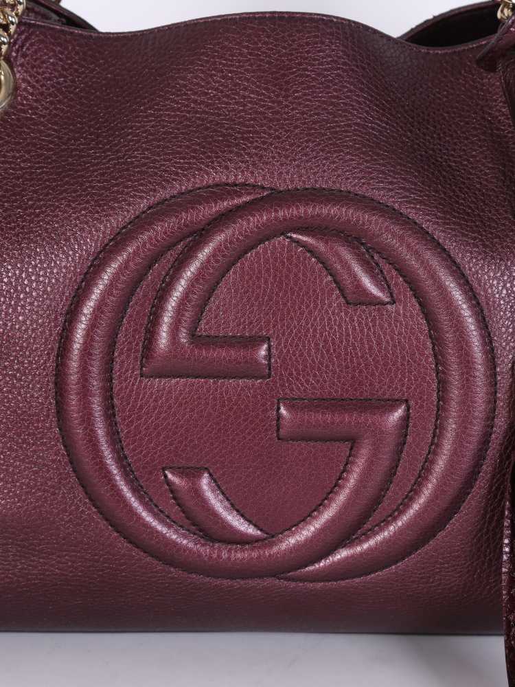 Gucci Soho Leather Chain Shoulder Bag Burgundy www.luxurybags