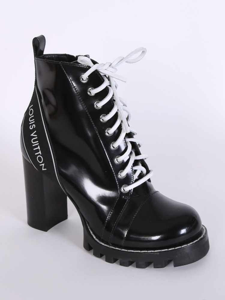 Louis Vuitton, Shoes, Louis Vuitton Glazed Calfskin Monogram Embellished  Startrail Boots 4 Black Rare