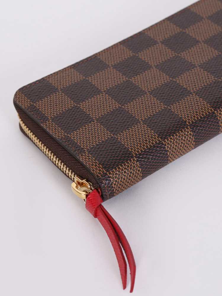 LOUIS VUITTON Damier Ebene Clemence Wallet Cherry 1203687