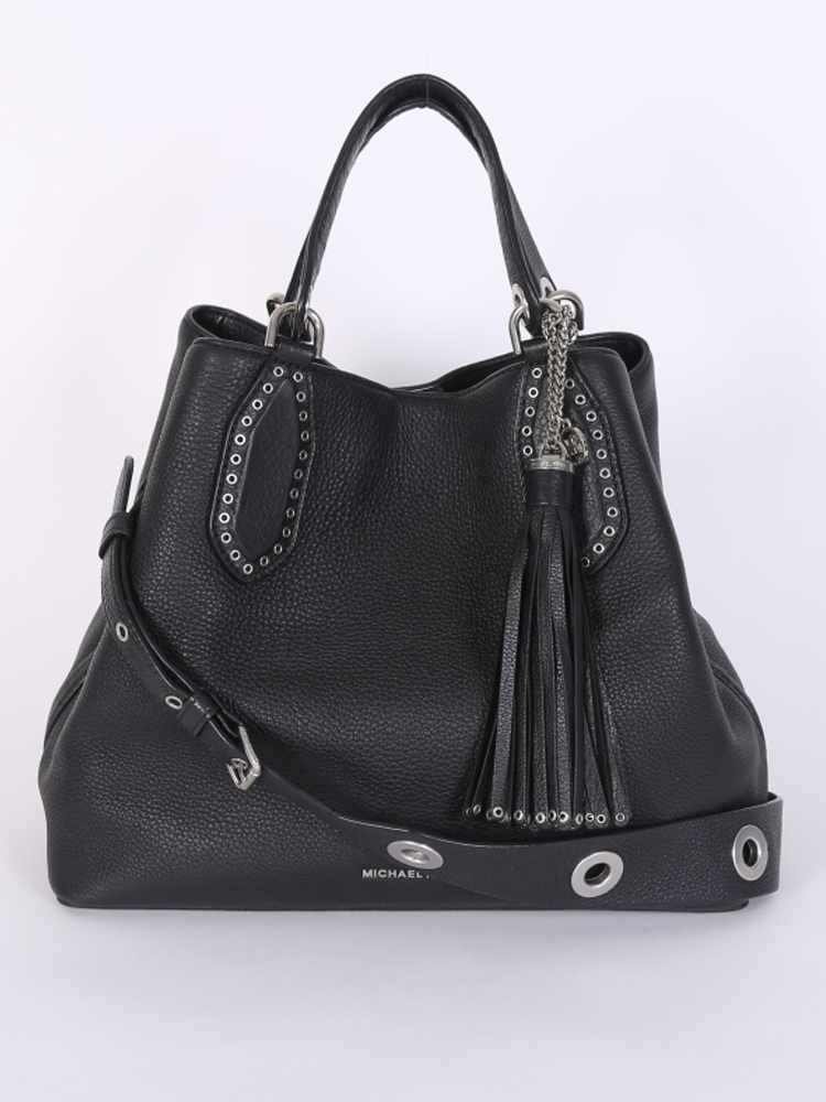 Michael Kors Brooklyn Large Leather Tote Black www.luxurybags