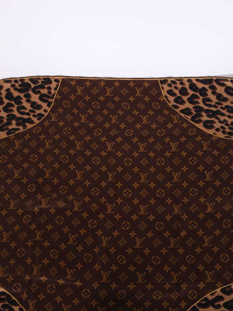Louis Vuitton Silk Leopard Monogram Square Scarf 131181