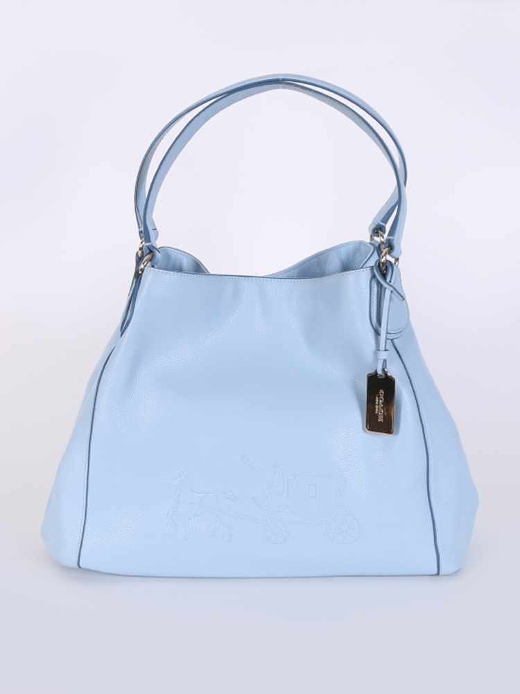 Coach edie embossed leather shoulder bag sale