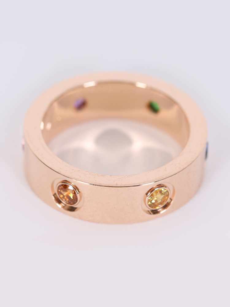 CRB4087800 - LOVE ring - Rose gold, sapphires, garnets, amethyst