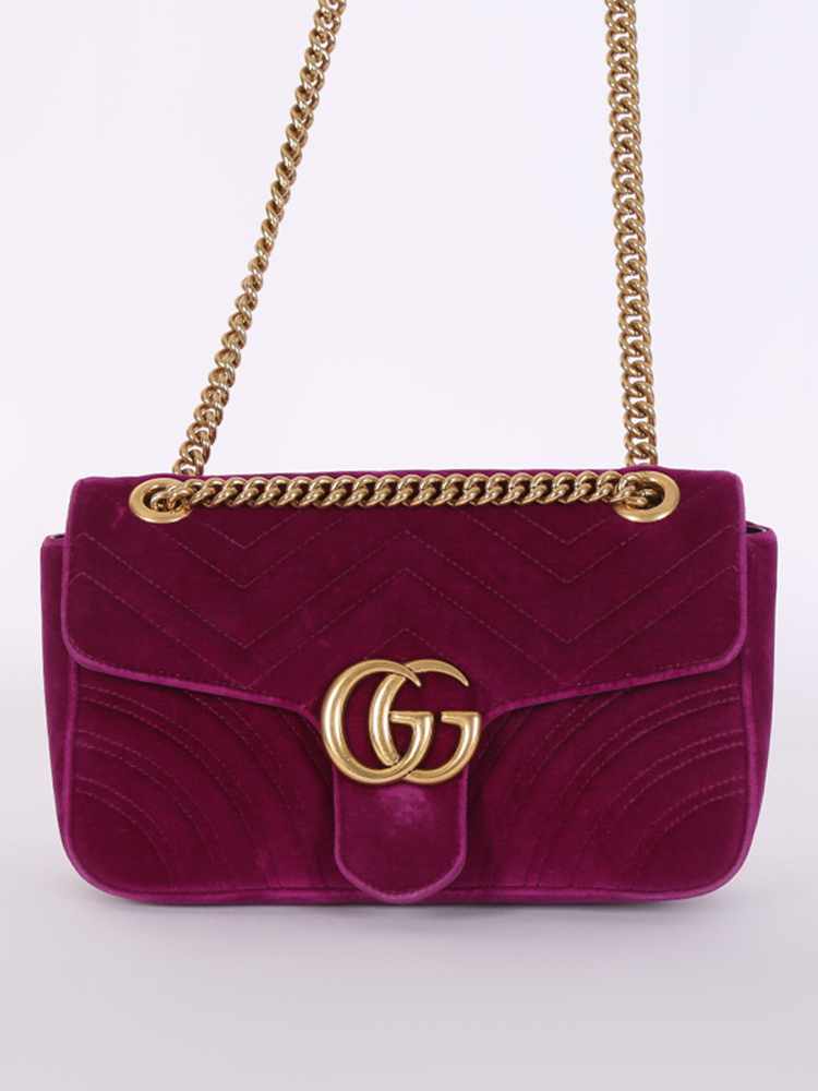 Gucci Purple Leather Marmont Shoulder Bag