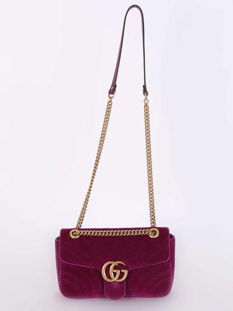 Gucci Purple Leather Marmont Shoulder Bag