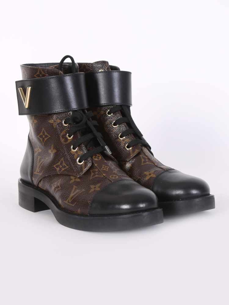 Louis Vuitton Brown Suede/Shearling Ranger Wonderland Combat Boots 38.5 -  ShopStyle